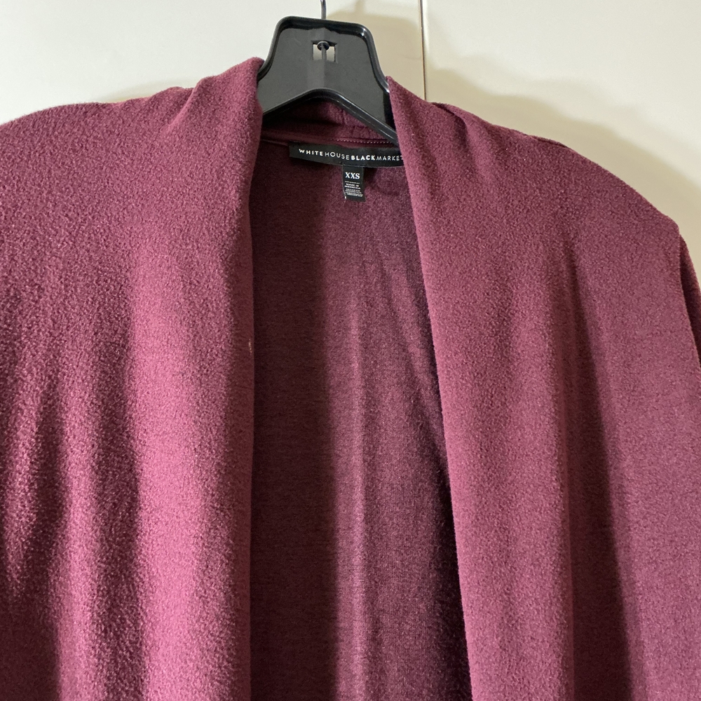 Burgundy Open Front Cardigan